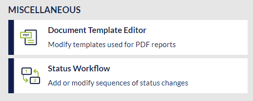 Document Template Editor button in the FieldFX Admin Portal