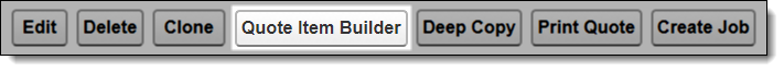 Screenshot showing the Quote Item Builder button in FieldFX Back Office