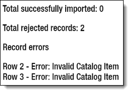Invalid Catalog Item error