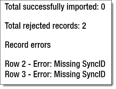 Missing SyncID error