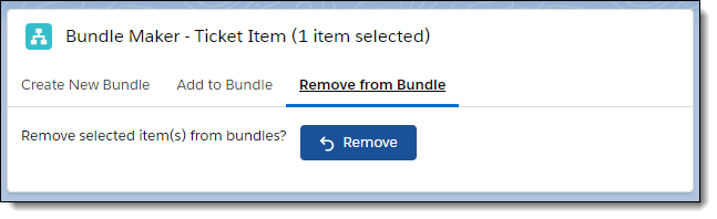 Example of removing an item from a bundle