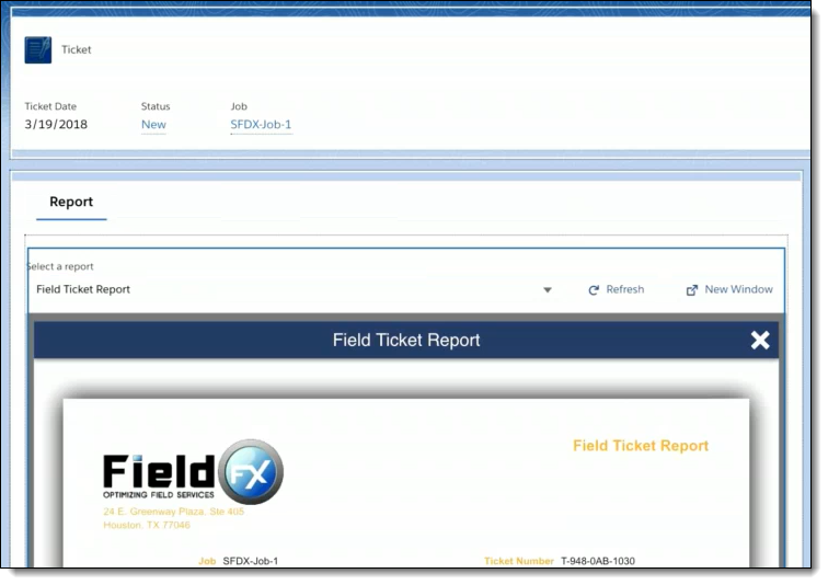 Screenshot of a Report viewed on screen in Back Office