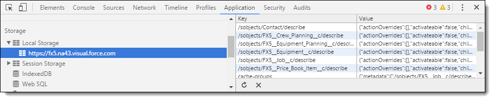 Screenshot showing the Chrome developer tools