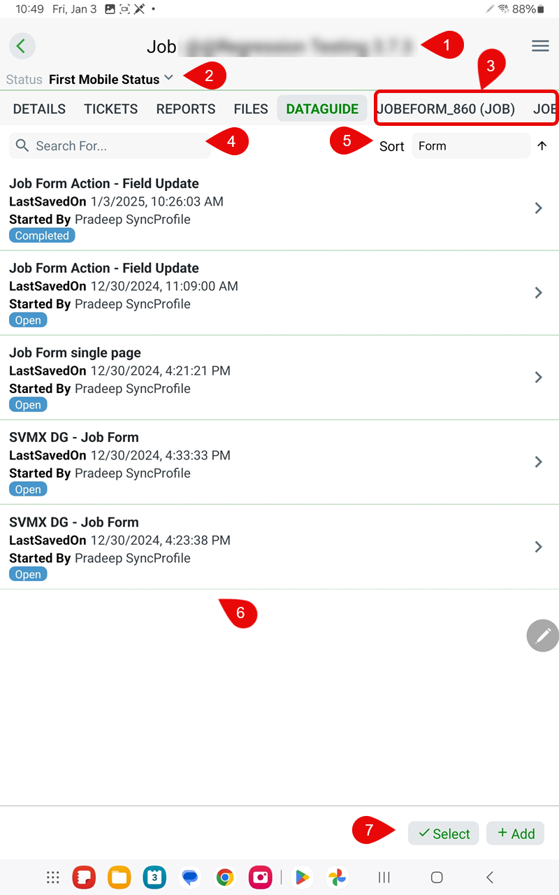 FXM DG Forms list callouts Por