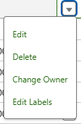 Dropdown options