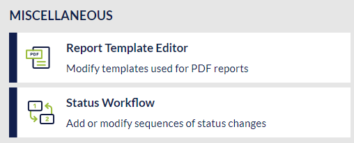 Report Template Editor button in the FieldFX Admin Portal