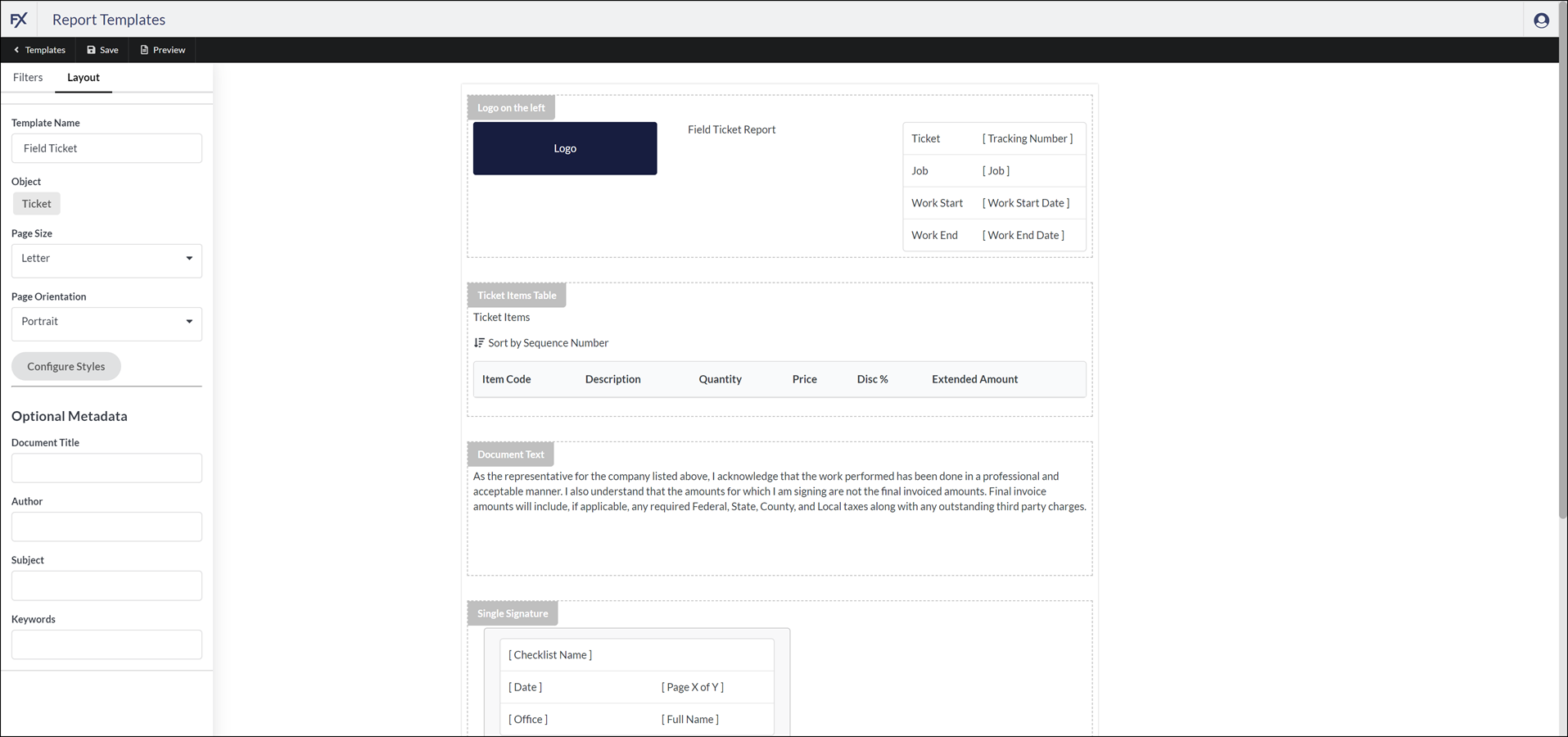 Report Template Editor :: FieldFX Documentation