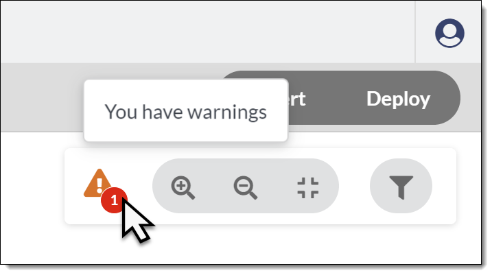 Example of a warning icon indicating one message