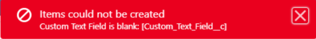 Revised Error Message