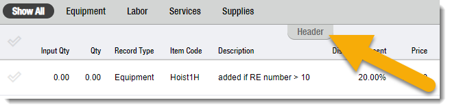 Screenshot showing the Header as displayed on a Ticket in FieldFX Mobile