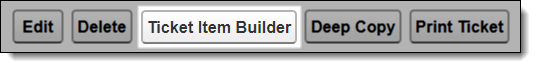 Screenshot highlighting the Ticket Item Builder button on a ticket in FieldFX Back Office