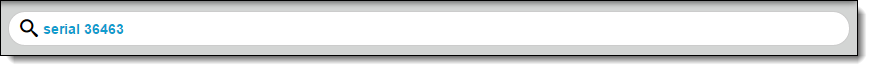 Screenshot of the mobile Job search field with the text "serial 36463" entered