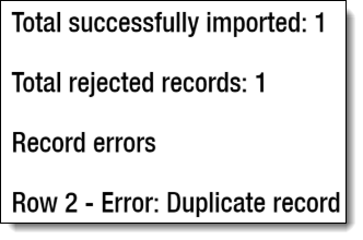 Duplicate record error