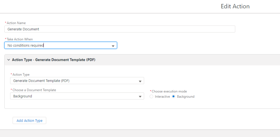 Form Action - Launch Doc Template on Form Submission